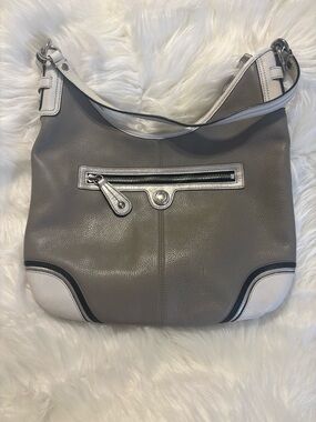 Coach Laura Y2K Gray, White & Silver Hobo Bag